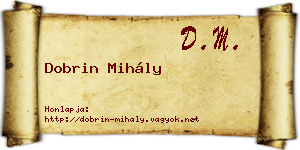Dobrin Mihály névjegykártya